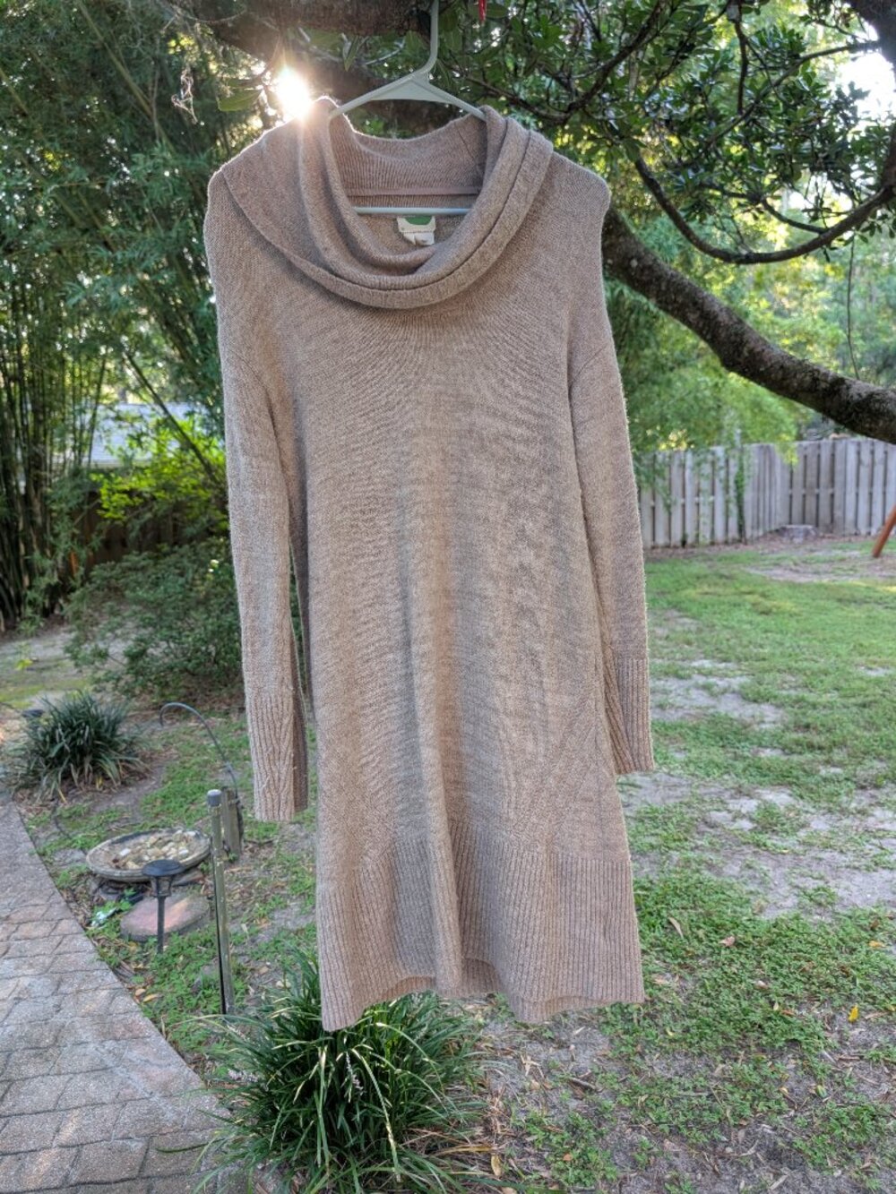 Anthropologie Sonoran Wool Blend Sweater Dress in Oatmeal--XS, Good Condition